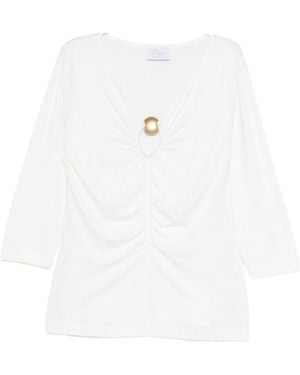 Clips Top Con Dettaglio Arricciato - Bianco