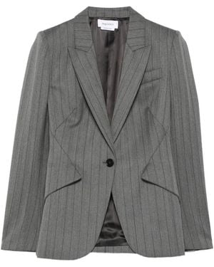 McQueen Giacca Monopetto Gessata - Grigio