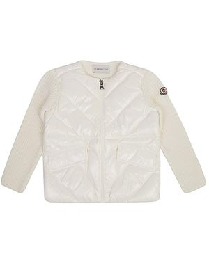 Moncler Cardigan Con Applicazione - Bianco