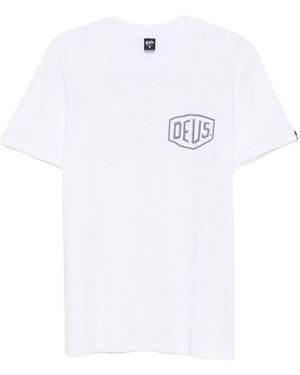 DEUS Maglietta Girocollo Con Logo Manica Corta - Bianco