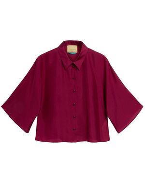 Momoní Camicia Stile Kimono Cougr - Viola