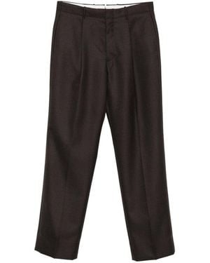 Incotex Pantaloni Dritti Con Pieghe Scuro - Nero