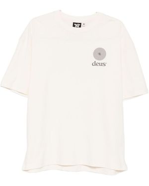 DEUS Maglietta Girocollo Con Logo Manica Corta - Bianco