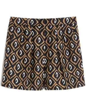 Max Mara Shorts Con Stampa Geometrica - Nero