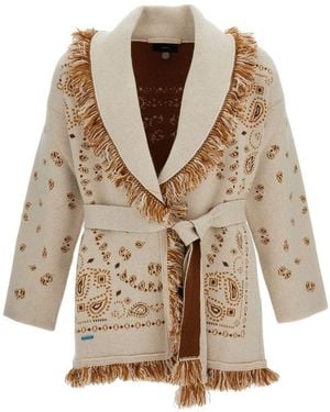 Alanui Cardigan Con Stampa Bandana - Neutro