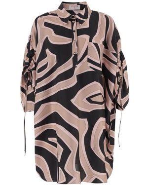 PUCCI Caftano Di Seta Con Stampa" Labirinto" - Bianco