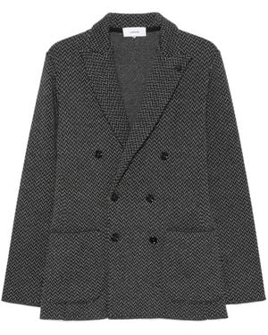 Lardini Giacca Doppiopetto Con Motivo Chevron - Grigio