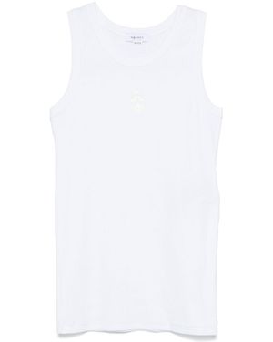 McQueen Canotta Con Ricamo Skull - Bianco
