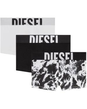 DIESEL Set Di 3 Slip Con Logo - Bianco