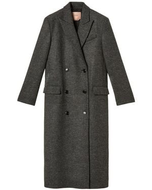 Twinset Cappotto Doppiopetto Con Motivo Chevron - Nero