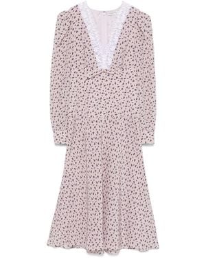 Alessandra Rich Abito Midi Con Stampa - Viola