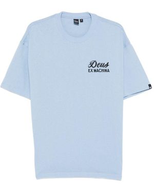 DEUS T-Shirt Girocollo A Maniche Corte Con Stampa - Blu