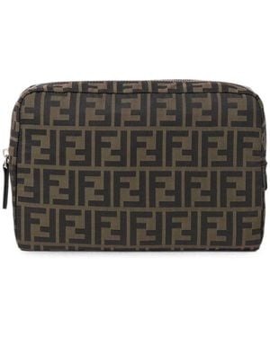 Fendi Clutch Superlight Ff Con Logo Zucca - Grigio