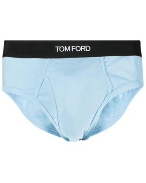 Tom Ford Slip Con Banda Logo - Blu