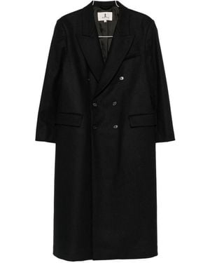 Barena Cappotto Doppiopetto Con Revers A Punta - Nero