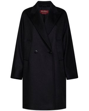 Max Mara Cappotto Doppiopetto Con Revers Classici - Nero