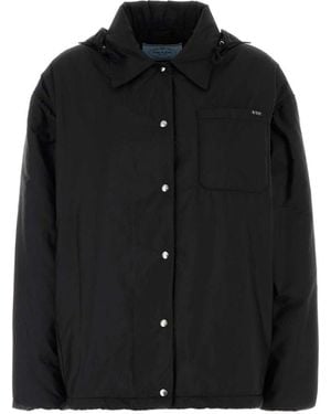 Prada Giacca Con Cappuccio - Nero