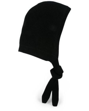 Soft Goat Berretto A Coste - Nero
