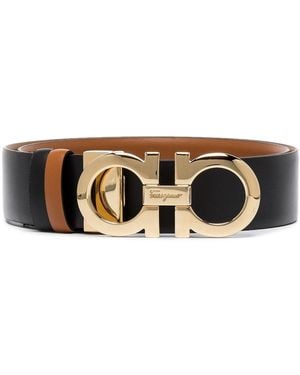 Ferragamo Cintura Reversibile Gancini - Marrone