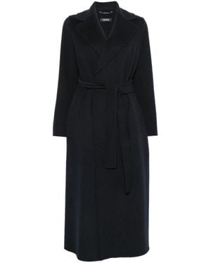 Max Mara Cappotto Poldo Con Cintura - Nero