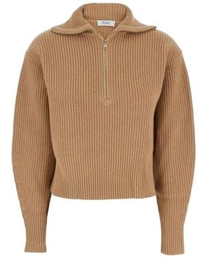 Max Mara Maglione Nadar Con Zip - Neutro