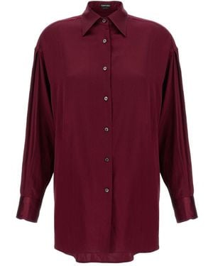 Tom Ford Camicia Con Bottoni Sui Polsini - Viola