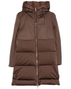 DUNO Cappotto Trapuntato Talia Con Cappuccio - Marrone