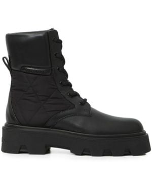 Moncler Stivali Stringati Aurea Trapuntati - Nero