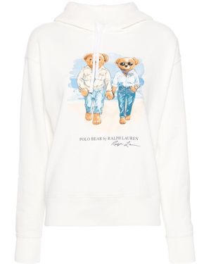 Polo Ralph Lauren Felpa ralph & ricky bear con cappu - Bianco