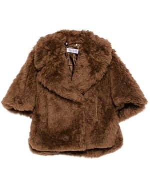 Max Mara Pelliccia Sintetica Doppiopetto - Marrone