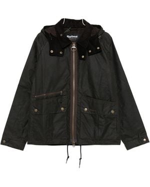 Barbour Giacca Con Cappuccio E Tasche A Patta - Nero