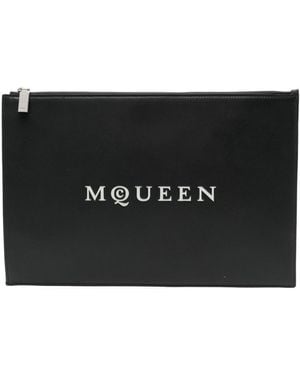 McQueen Clutch Con Logo - Nero