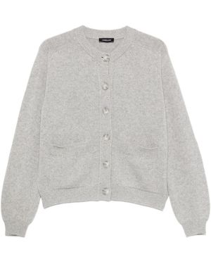 Anneclaire Cardigan Con Tasche Applicate E Chiusura A Bottoni - Bianco