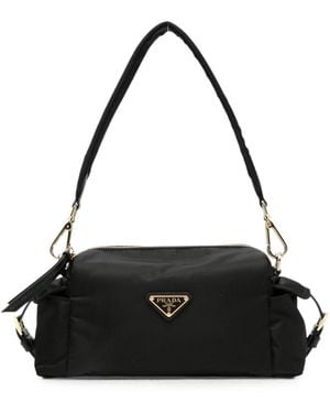 Prada Borsa Tote Re-Nylon Con Placca Logo - Nero
