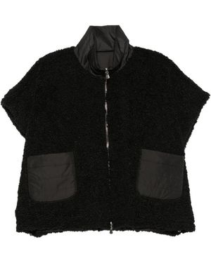 Le Tricot Perugia Gilet Reversibile Con Zip Bouclé - Nero