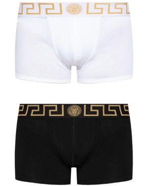 Versace Set Di Due Slip Bianchi E Neri - Bianco