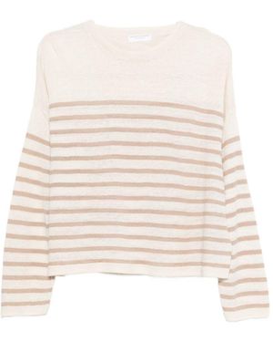 Majestic Maglione A Righe - Bianco