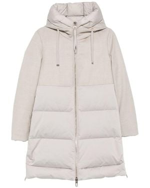 DUNO Cappotto Trapuntato Talia Con Cappuccio - Bianco