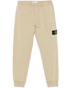 Stone Island Pantaloni Sportivi Con Applicazione Compass - Neutro