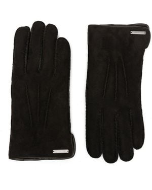 Corneliani Guanti Con Placca Logo - Nero