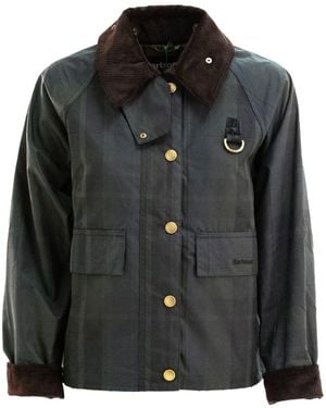 Barbour Giacca Con Colletto A Coste - Nero
