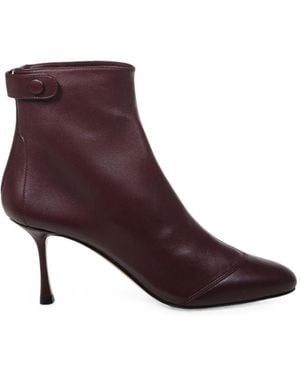 Francesco Russo Stivaletti Con Zip Posteriore 75Mm Bordeaux - Marrone