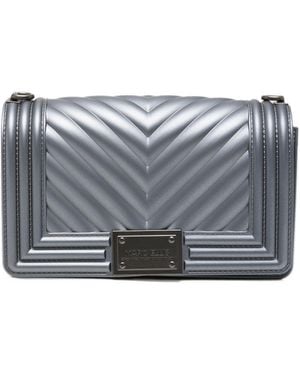 Marc Ellis Borsa A Tracolla Flat 27 Grigia Con Logo Trapunt - Grigio