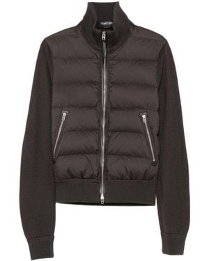 Tom Ford Giacca Trapuntata Con Zip - Marrone