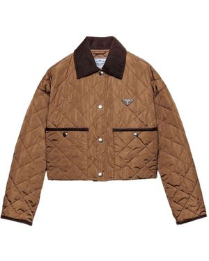 Prada Giacca Trapuntata Marrone