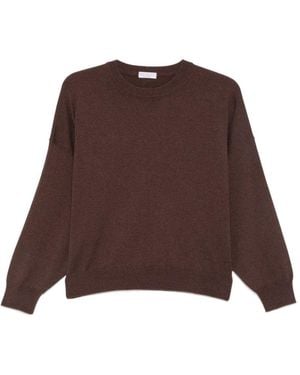 Brunello Cucinelli Maglione A Maniche Lunghe Girocollo - Marrone