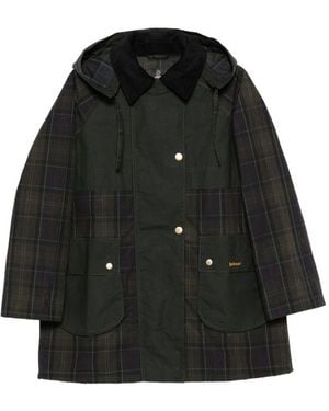 Barbour Cappotto Con Cappuccio E Pannelli Scozzesi Elsie - Nero