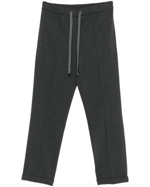 Le Tricot Perugia Pantaloni Con Risvolto - Grigio