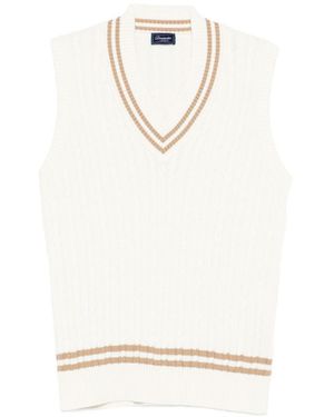 Drumohr Gilet Con Scollo A V - Bianco