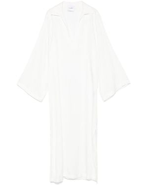Nude Abito Midi Con Scollo A V - Bianco